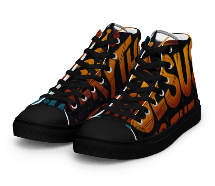 God’s Princess™ - Women’s Jesus is the answer to everything high top canvas shoes. Black soles