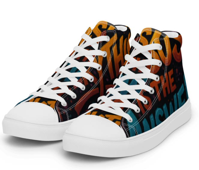 God’s Princess™ - Women’s Jesus is the answer to everything high top canvas shoes. White soles