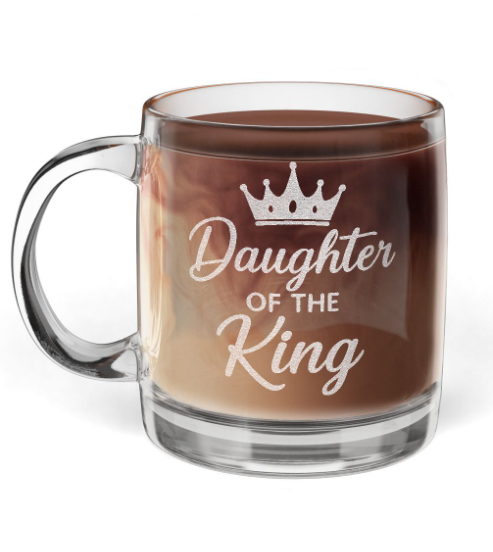 God’s Princess™ - Glass Coffee Mug, 12.25oz (Engraving)